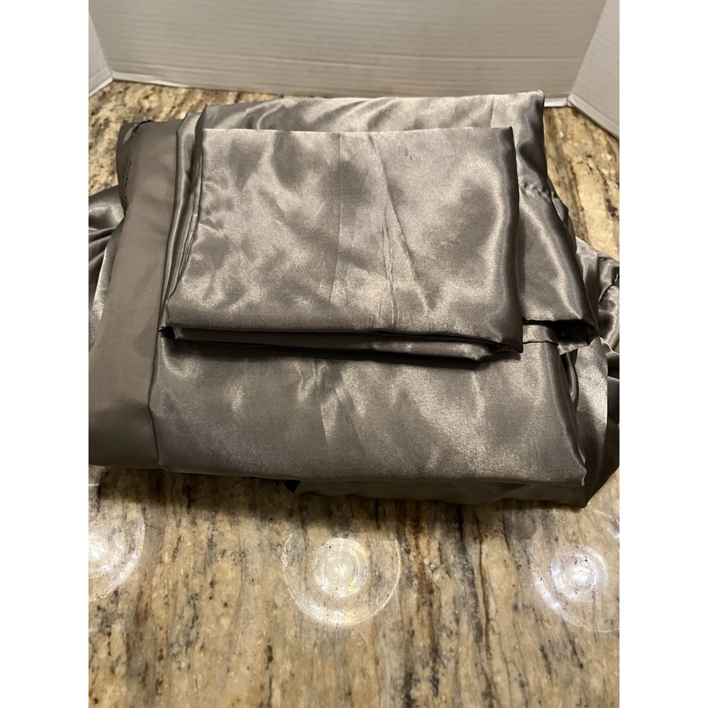 Mulberry Silk Taupe Luxury Bedding with Fitted & Flat Sheet Pillowcase Bedding